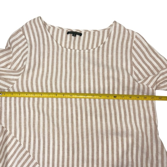 For Cynthia Beige Striped linen Blouse top size Medium - Picture 2 of 5
